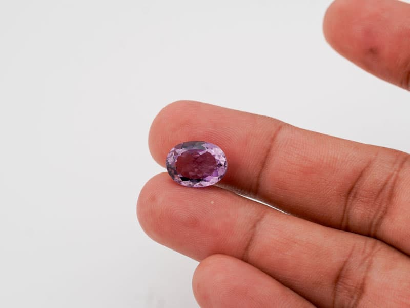 Certified Natural Amethyst Stone (Jamunia) 6.02 Carat (6.62 Ratti) Oval Shape - View #3
