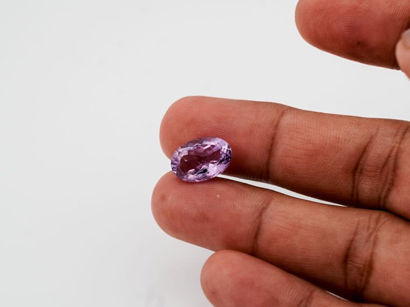 Certified Natural Amethyst Stone (Jamunia) 6.27 Carat (6.89 Ratti) Oval Shape - View #3