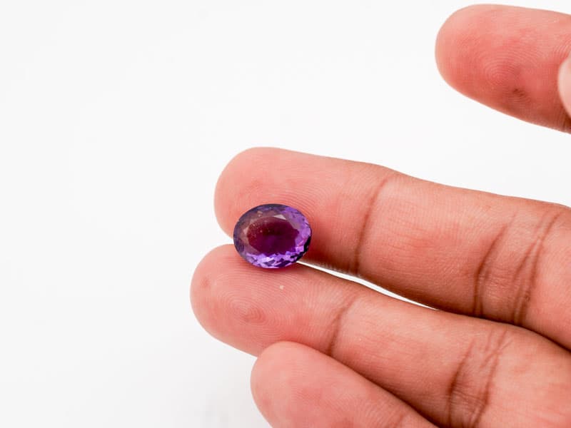 Certified Natural Amethyst Stone (Jamunia) 6.66 Carat (7.32 Ratti) Oval Shape - View #3