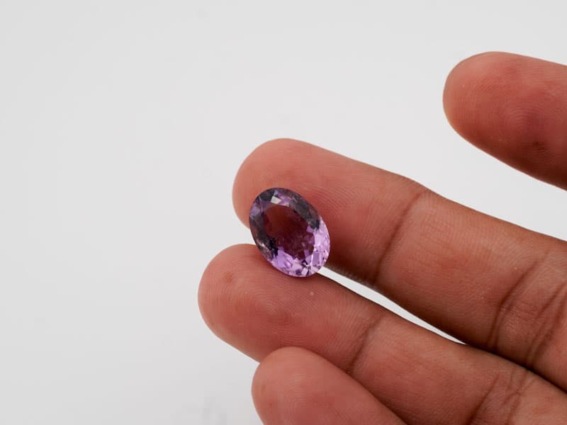 Certified Natural Amethyst Stone (Jamunia) 7.47 Carat (8.21 Ratti) Oval Shape - View #3