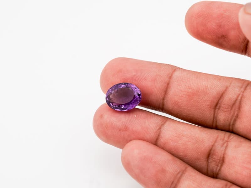 Certified Natural Amethyst Stone (Jamunia) 7.79 Carat (8.56 Ratti) Oval Shape - View #3