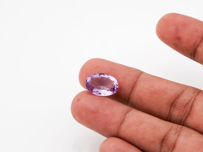 Certified Natural Amethyst Stone (Jamunia) 8.8 Carat (9.67 Ratti) Oval Shape - View #3