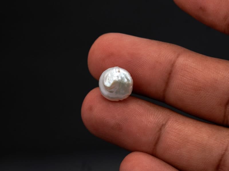 Keshi Pearl Stone 4.37 Carat (4.80 Ratti) Moti Ratna Baroque Shape - View #4