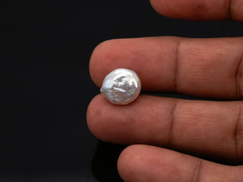 Keshi Pearl Stone 6.36 Carat (6.99 Ratti) Moti Ratna Baroque Shape - View #4