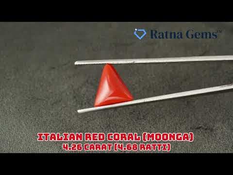 Video preview: Italian Red Coral (Moonga) 4.26 Carat (4.68 Ratti)