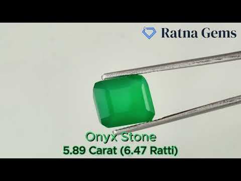 Official video preview: Onyx Stone (Onex Ratna) 5.89 Carat (6.47 Ratti) Octagon Cut