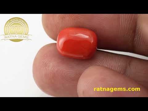 Video preview: Moonga Stone 6.48 Ratti (5.90 Carat) - Italian Red Coral