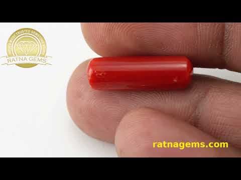 Official video preview: Moonga Stone 8.31 Ratti (7.56 Carat) - Italian Red Coral