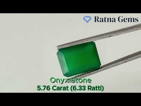 Official video preview: Onyx Stone (Onex Ratna) 5.76 Carat (6.33 Ratti) Octagon Cut