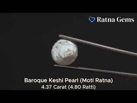 Official video preview: Keshi Pearl Stone 4.37 Carat (4.80 Ratti) Moti Ratna Baroque Shape