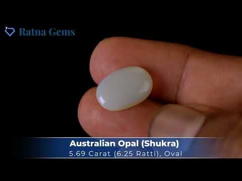 Video preview: Australian Milky Opal (Doodhiya Patthar) 5.69 Carat (6.25 Ratti) — Solid White