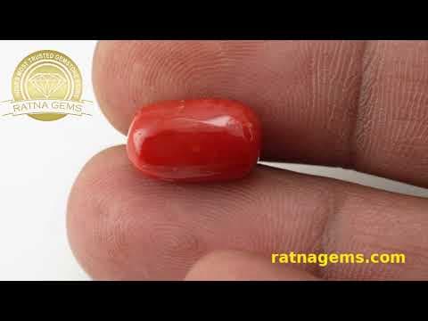 Video preview: Moonga Stone 7.03 Ratti (6.40 Carat) - Italian Red Coral