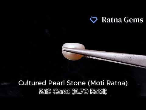 Official video preview: Cultured Pearl Stone (Moti Ratna) 5.19 Carat (5.70 Ratti) Round Shape