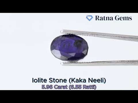 Official video preview: Iolite Stone (Kaka Neeli Stone) 5.96 Carat (6.55 Ratti) Oval Mix Cut - Certified Natural