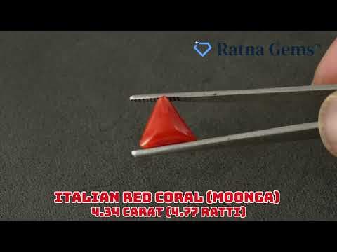 Video preview: Italian Red Coral (Moonga) 4.34 Carat (4.77 Ratti)