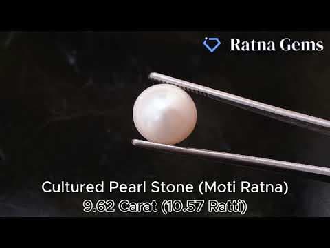 Official video preview: Cultured Pearl Stone (Moti Ratna) 9.62 Carat (10.57 Ratti) Round Shape