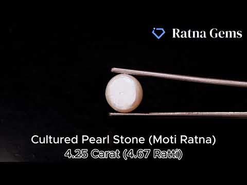 Official video preview: Cultured Pearl Stone (Moti Ratna) 4.25 Carat (4.67 Ratti) Round Shape