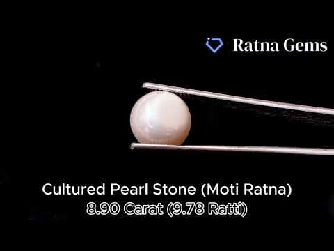 Official video preview: Cultured Pearl Stone (Moti Ratna) 8.90 Carat (9.78 Ratti) Round Shape