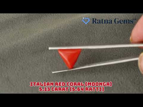 Video preview: Italian Red Coral (Moonga) 5.13 Carat (5.64 Ratti)