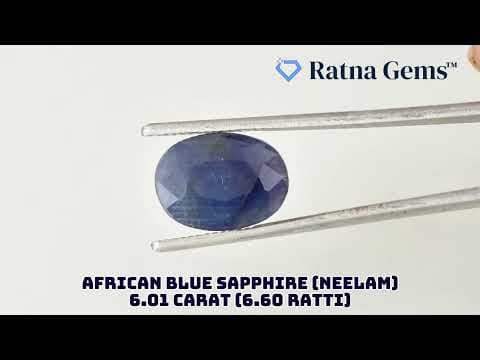 Video preview: Natural African Blue Sapphire (Neelam) 6.10 Carat (6.70 Ratti)