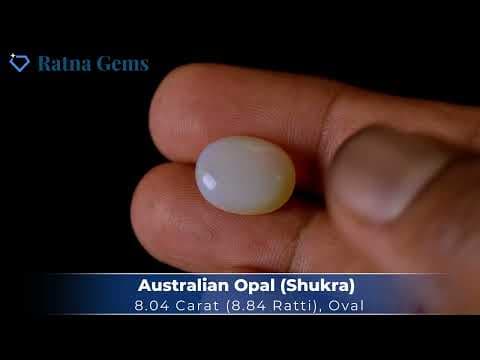 Official video preview: Australian Milky Opal (Doodhiya Patthar) 8.04 Carat (8.84 Ratti) — Solid White