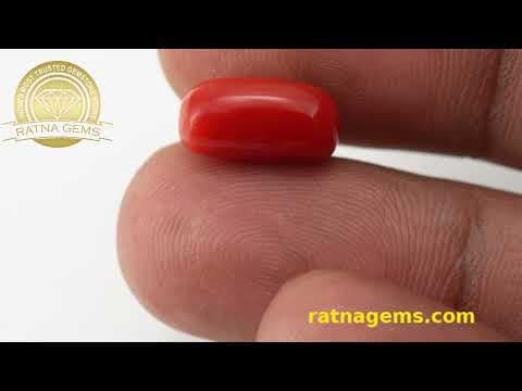 Video preview: Moonga Stone 6.13 Ratti (5.58 Carat) - Italian Red Coral