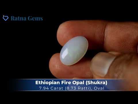 Video preview: Ethiopian Welo Opal (Doodhiya Patthar) 7.94 Carat (8.73 Ratti) — Strong Fire / Play-of-Colour