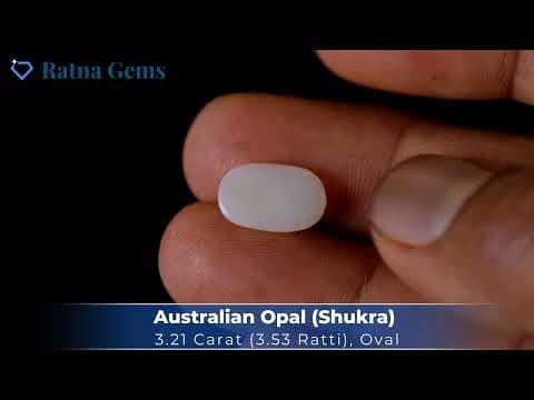 Video preview: Australian Milky Opal (Doodhiya Patthar) 3.21 Carat (3.53 Ratti) — Solid White