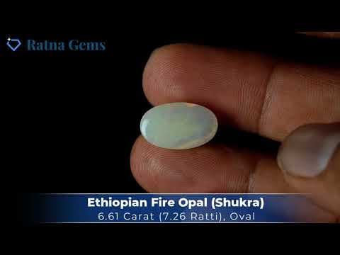 Video preview: Ethiopian Welo Opal (Doodhiya Patthar) 6.61 Carat (7.26 Ratti) — Strong Fire / Play-of-Colour
