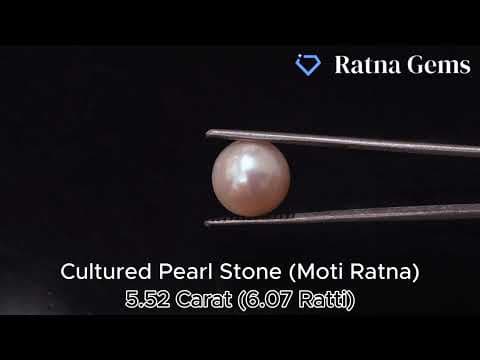 Official video preview: Cultured Pearl Stone (Moti Ratna) 5.52 Carat (6.07 Ratti) Round Shape