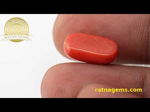 Official video preview: Moonga Stone 8.30 Ratti (7.55 Carat) - Italian Red Coral