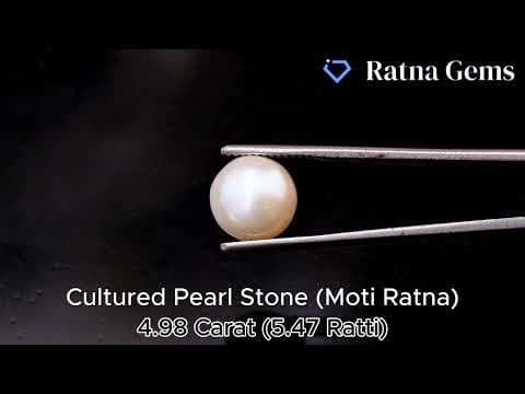 Official video preview: Cultured Pearl Stone (Moti Ratna) 4.98 Carat (5.47 Ratti) Round Shape