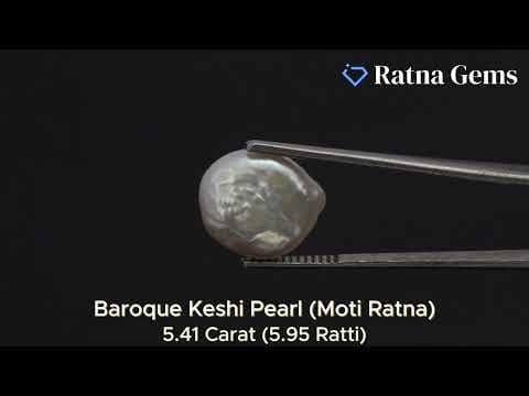 Official video preview: Keshi Pearl Stone 5.41 Carat (5.95 Ratti) Moti Ratna Baroque Shape