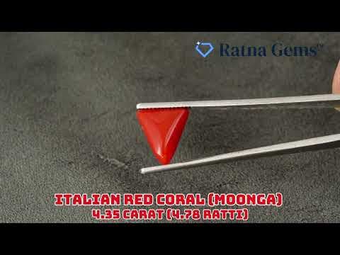 Video preview: Italian Red Coral (Moonga) 4.35 Carat (4.78 Ratti)