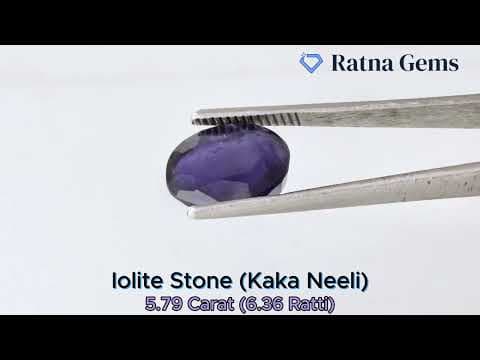 Official video preview: Iolite Stone (Kaka Neeli Stone) 5.79 Carat (6.36 Ratti) Oval Mix Cut - Certified Natural