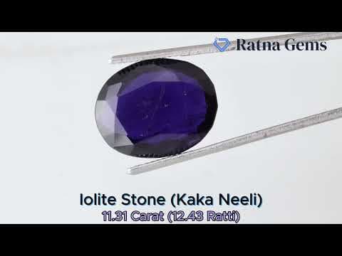 Official video preview: Iolite Stone (Kaka Neeli Stone) 11.31 Carat (12.43 Ratti) Oval Mix Cut - Certified Natural