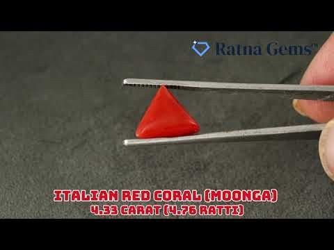 Video preview: Italian Red Coral (Moonga) 4.33 Carat (4.76 Ratti)