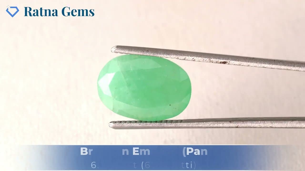 Official video preview: Brazilian Emerald 6.2 Carat (6.81 Ratti) Panna Stone — Sapota