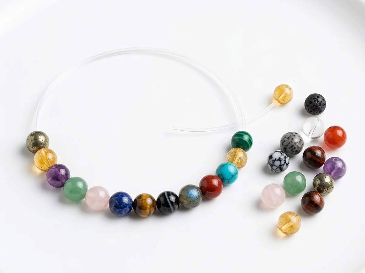Custom gemstone bracelet handcrafted with 8mm natural beads