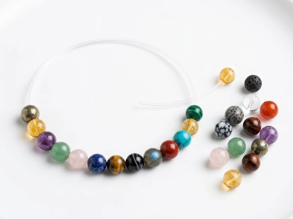 Custom gemstone bracelet handcrafted with 8mm natural beads