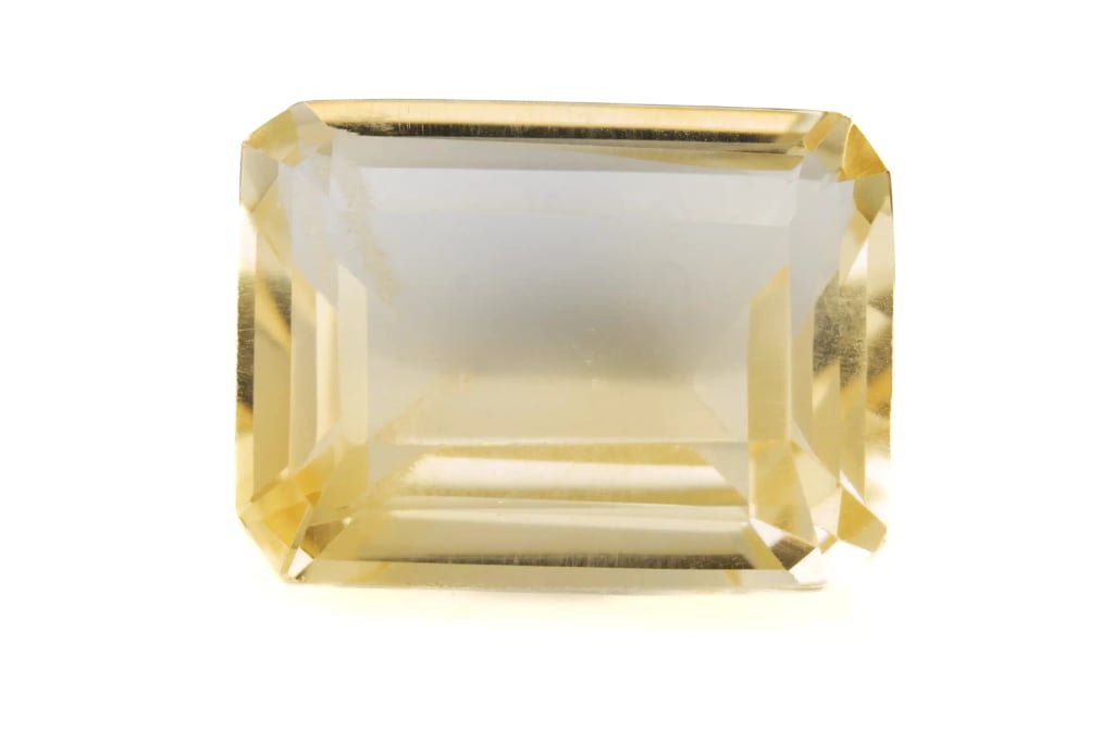 Natural Brazilian Citrine (Sunela) 8.35 Carat (9.18 Ratti) Octagon Step Cut - View #1