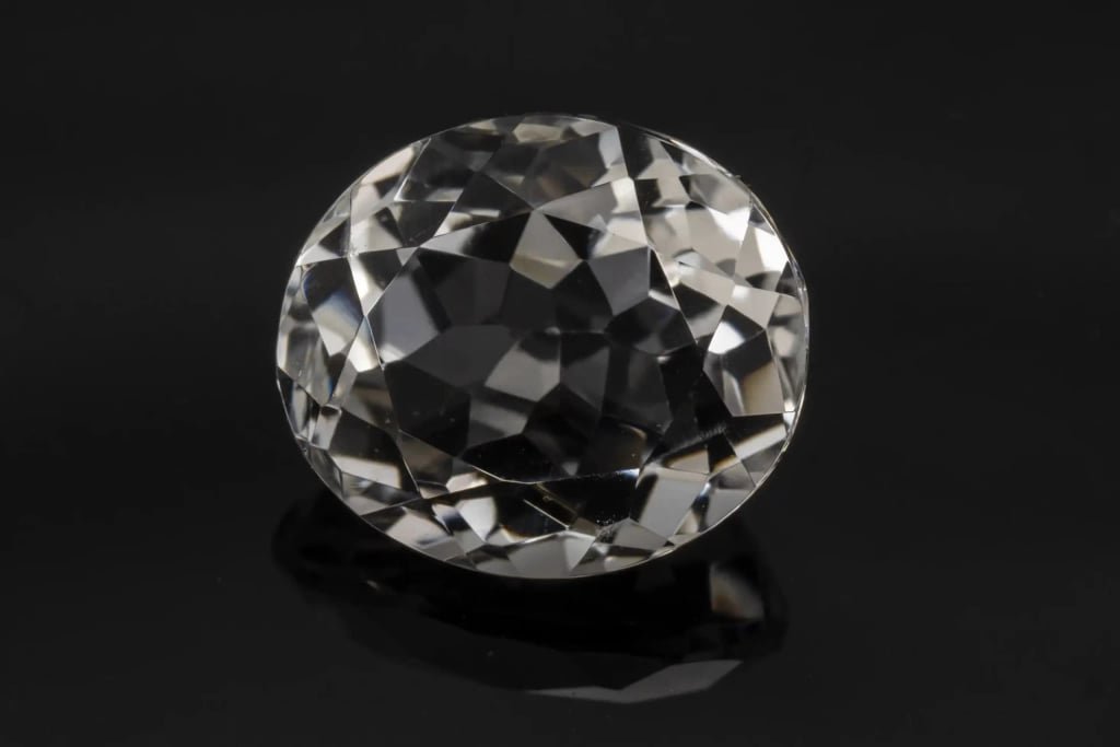 Natural Indian Quartz Crystal (Sphatik) 6.27 Carat (6.89 Ratti) Oval Mix Cut - View #1