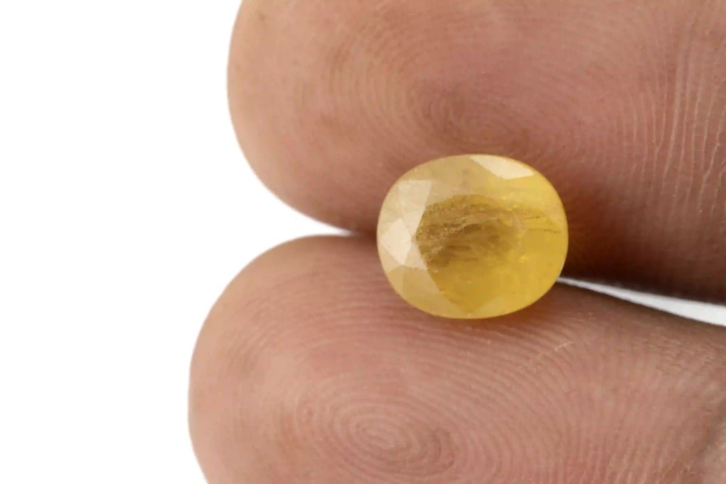 Natural Nigerian Yellow Sapphire – 4.50 Ratti (4.10 Carat) Pukhraj Stone - View #1