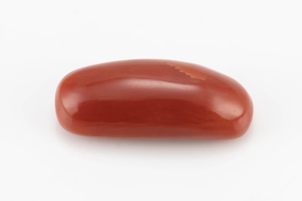 Moonga Stone 6.59 Ratti (6.00 Carat) - Italian Red Coral - View #1