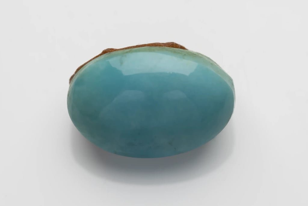 Natural American Firoza Stone (Turquoise) 12.12 Carat (13.32 Ratti) Oval Cabochon