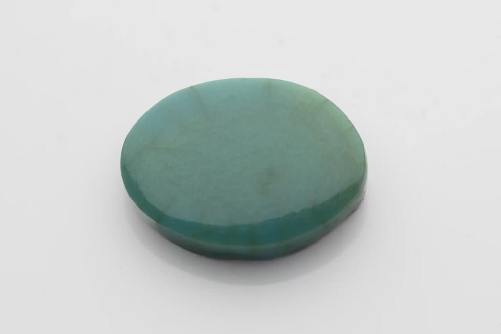 Natural American Firoza Stone (Turquoise) 4.07 Carat (4.47 Ratti) Oval Cabochon - View #1