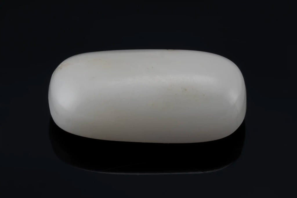 Natural White Coral (Safed Moonga) 6.53 Carat (7.17 Ratti) Capsule Cabochon - View #1