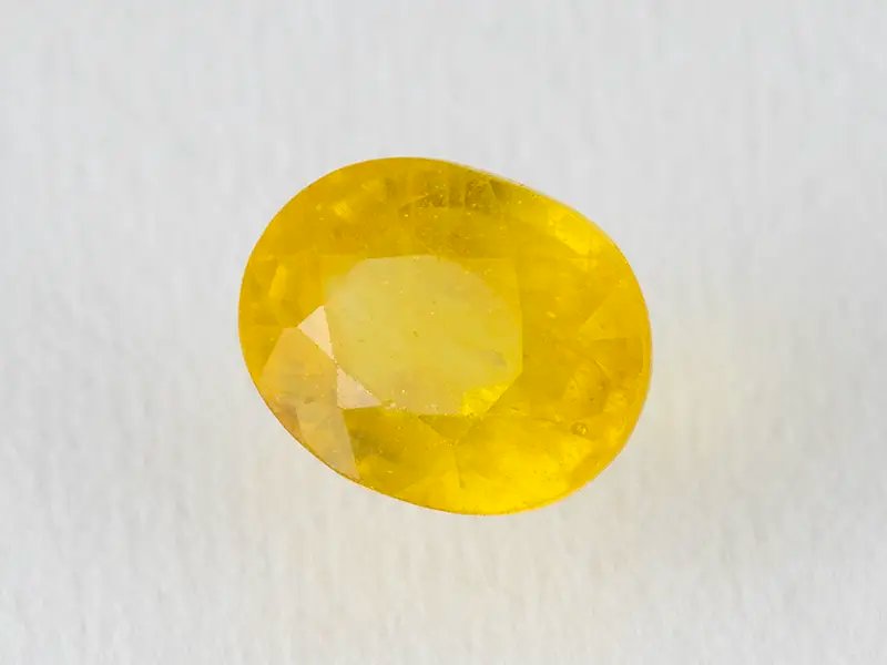 5.12 Ratti Pukhraj Stone | Certified Bangkok Yellow Sapphire (4.66 Carat)