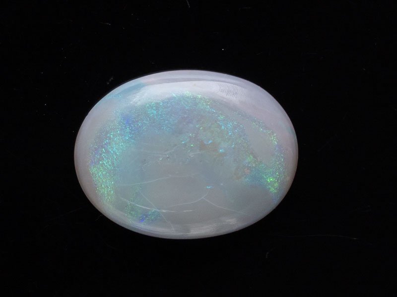 Australian White Opal (Doodhiya Patthar) 3.80 Carat (4.18 Ratti) — Rainbow Fire / Play-of-Colour