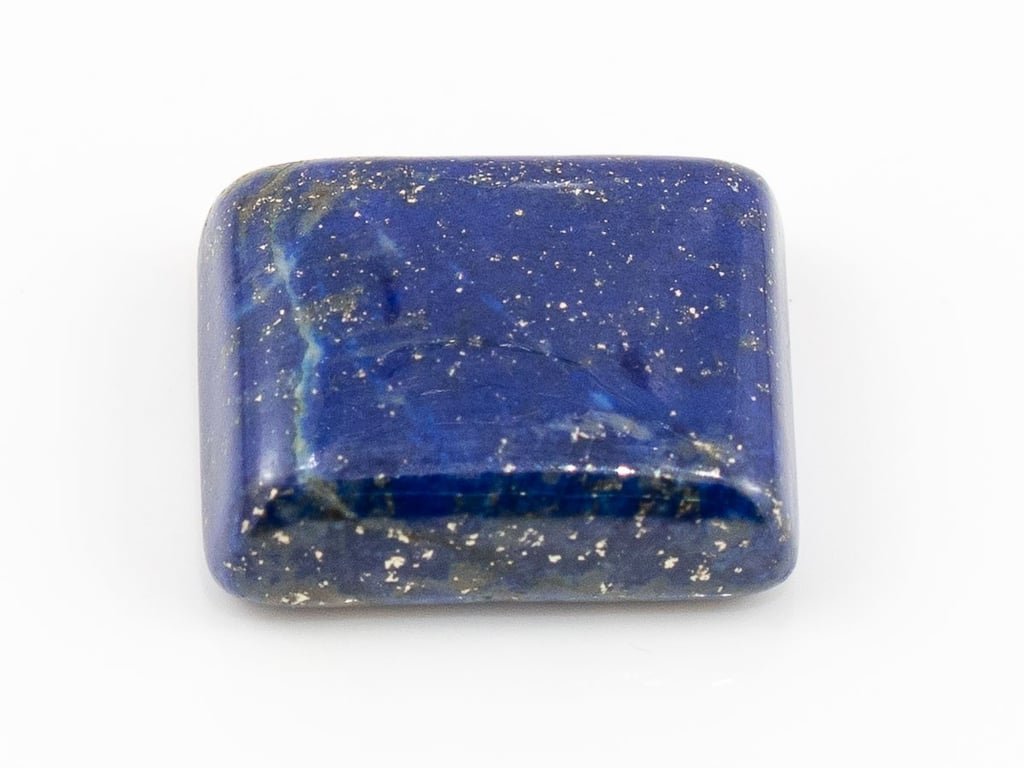 Natural Lapis Lazuli (Lajward) 10.01 Carat top face-up view showing deep royal blue color and pyrite flecks